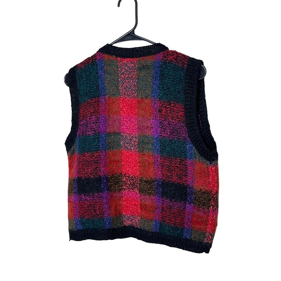 KB & Company Misses Plaid Button Front V Neck Knit Sweater Vest Women M - Picture 5 of 5